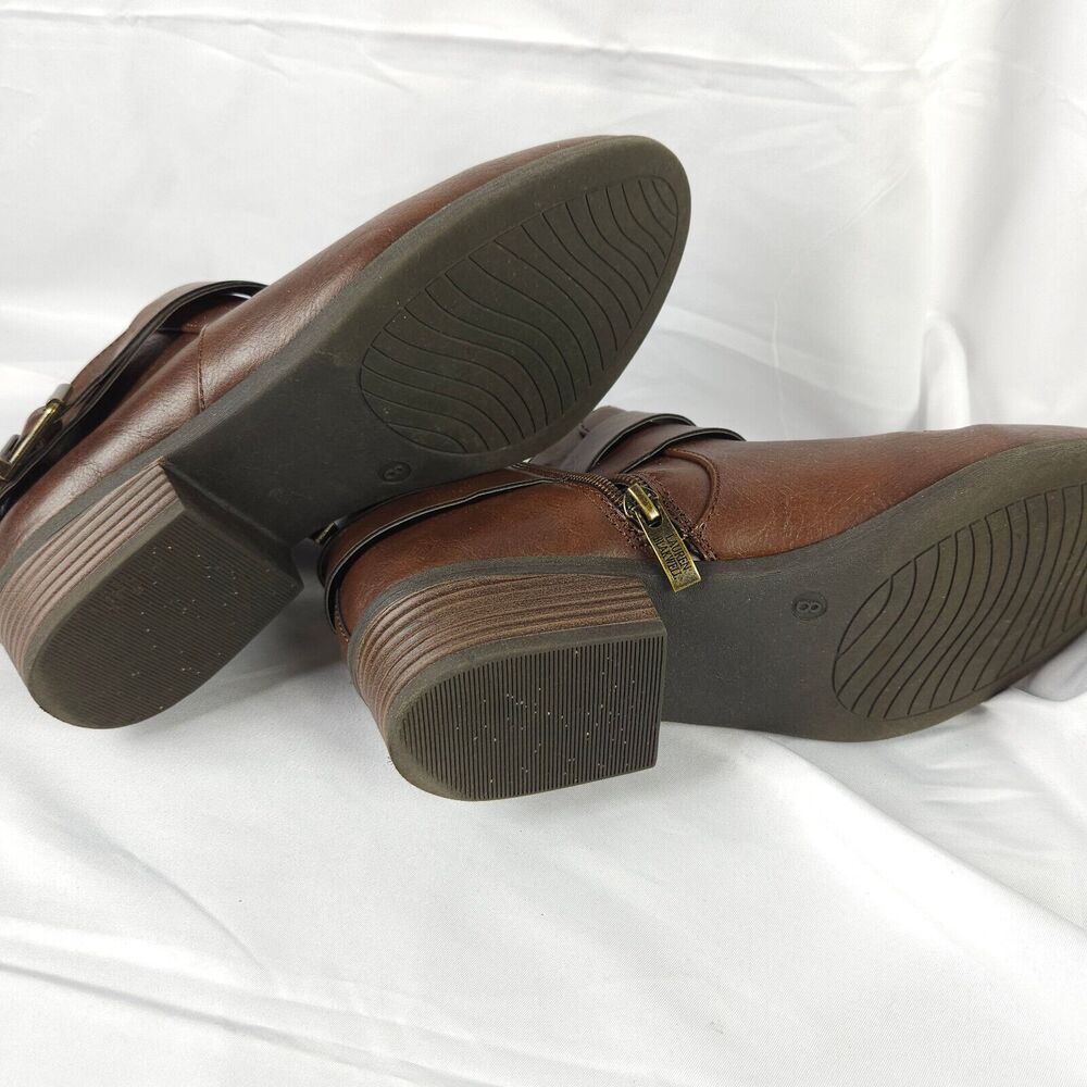 Lauren Blakwell Penelope Side Zip Booties Brown Womens US 8 - Picture 4 of 10